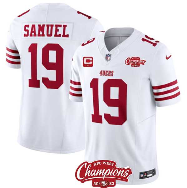 Men & Women & Youth San Francisco 49ers #19 Deebo Samuel White 2023 F.U.S.E. With 1-star C Ptach And NFC West Champions Patch Stitched Jersey,We sell and wholesale Men & Women & Youth San Francisco 49ers #19 Deebo Samuel White 2023 F.U.S.E. With 1-star C Ptach And NFC West Champions Patch Stitched Jersey on line form chian!